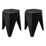 artiss 2x bar stools puzzle plastic foot stool black