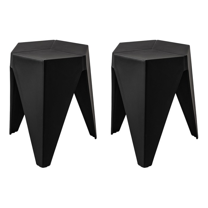 artiss 2x bar stools puzzle plastic foot stool black