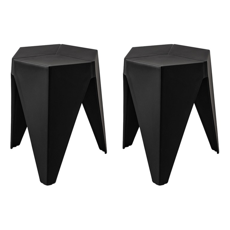 artiss 2x bar stools puzzle plastic foot stool black