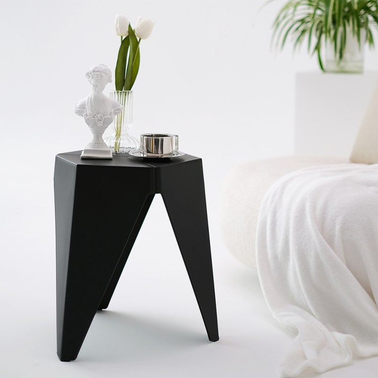 artiss 2x bar stools puzzle plastic foot stool black