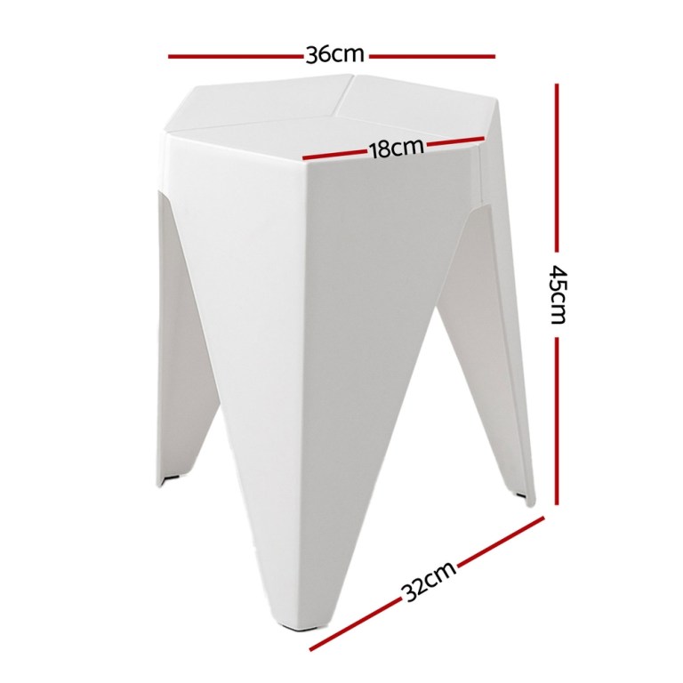 artiss 4pc puzzle stool bar stools stackable white