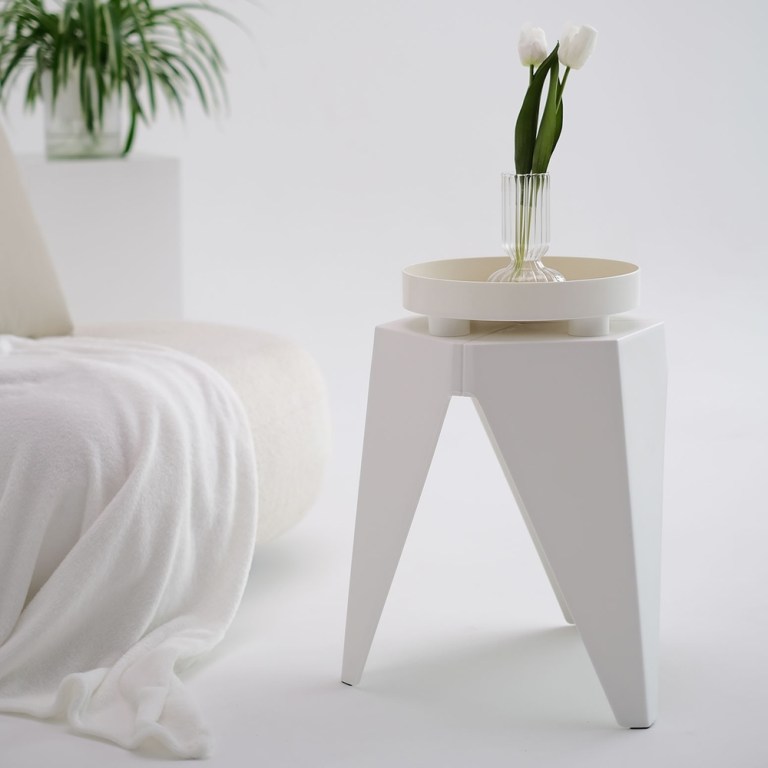 artiss 4pc puzzle stool bar stools stackable white