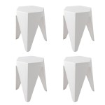 artiss 4pc puzzle stool bar stools stackable white