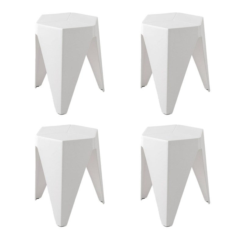 artiss 4pc puzzle stool bar stools stackable white