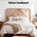 artiss bed headboard double bedhead rattan fred pine artiss bed headboard double bedhead rattan fred pine