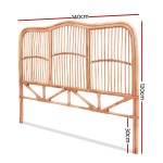 artiss bed headboard double bedhead rattan nero pine