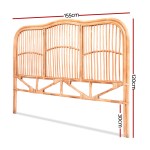 artiss bed headboard queen bedhead rattan nero pine