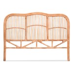 artiss bed headboard queen bedhead rattan nero pine