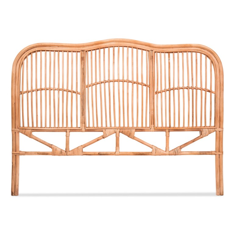 artiss bed headboard queen bedhead rattan nero pine