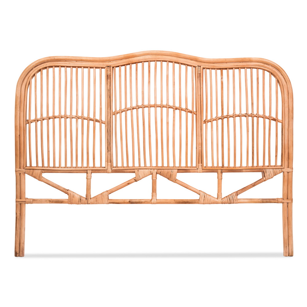 artiss bed headboard queen bedhead rattan nero pine