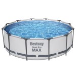bestway swimming pool 366x100cm steel frame round above ground pools w/ filter pump 9150l