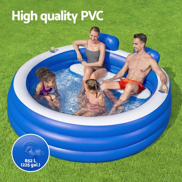 bestway kids inflatable pool above ground pools bench seat cup holder 231x219cm