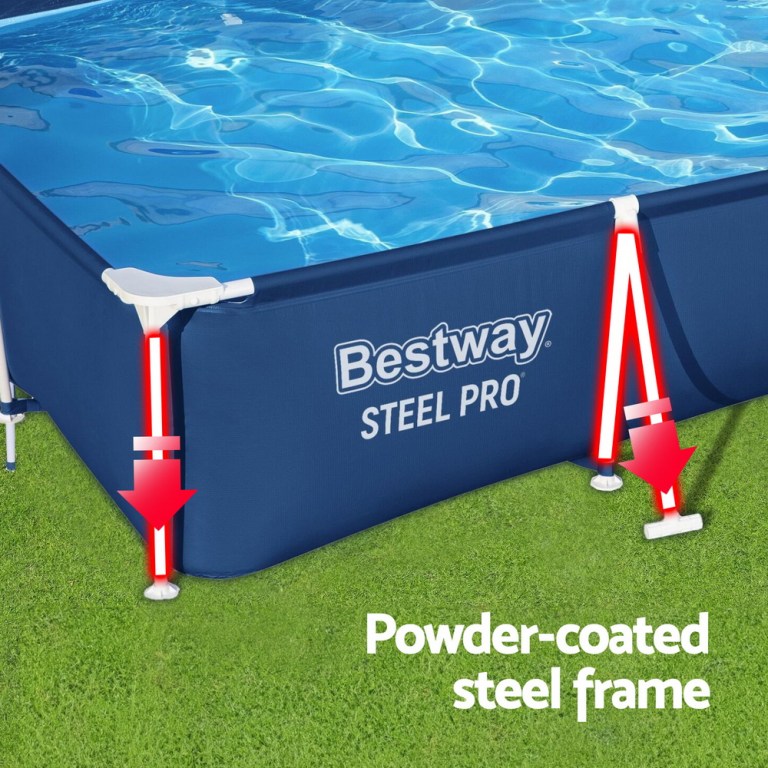 bestway swimming pool 300x201x66cm steel frame above ground pools 3300l bestway swimming pool 300x201x66cm steel frame above ground pools 3300l