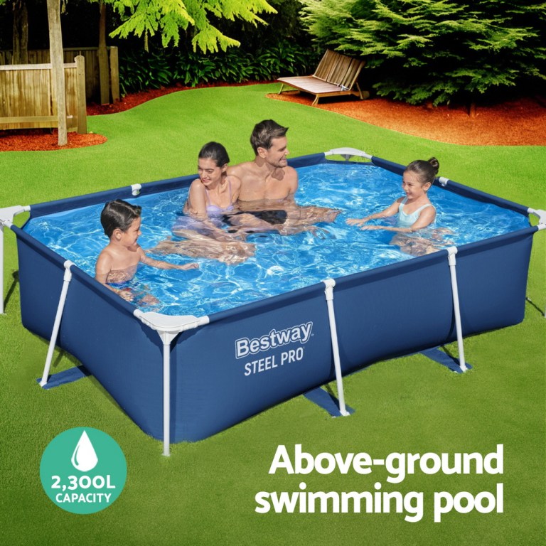 bestway swimming pool 259x170x61cm steel frame above ground pools 2300l bestway swimming pool 259x170x61cm steel frame above ground pools 2300l