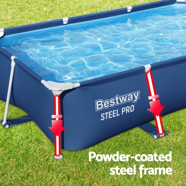 bestway swimming pool 259x170x61cm steel frame above ground pools 2300l bestway swimming pool 259x170x61cm steel frame above ground pools 2300l
