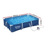 bestway swimming pool 300x201x66cm steel frame above ground pools w/ filter pump 3300l bestway swimming pool 300x201x66cm steel frame above ground pools w/ filter pump 3300l