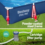 bestway swimming pool 300x201x66cm steel frame above ground pools w/ filter pump 3300l bestway swimming pool 300x201x66cm steel frame above ground pools w/ filter pump 3300l