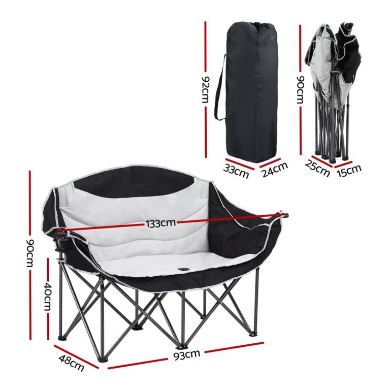 weisshorn camping chair double folding moon chair portable seat 240kg weisshorn camping chair double folding moon chair portable seat 240kg
