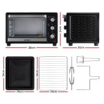 devanti 30l convection oven electric fryer ovens 1600w