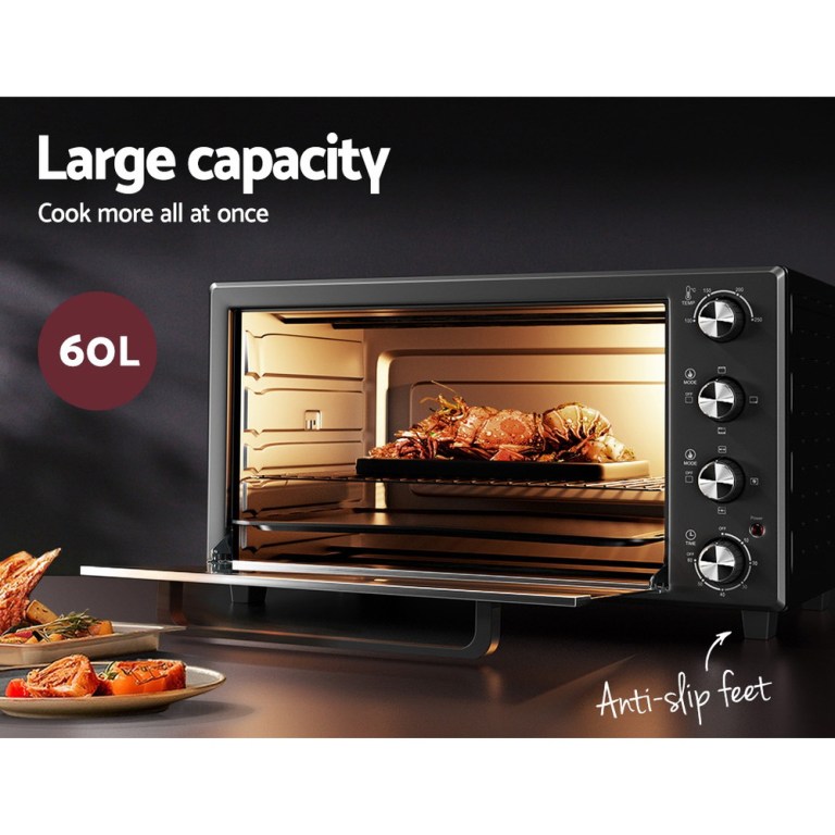 devanti 60l convection oven electric fryer ovens 2000w