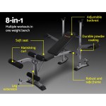 everfit weight bench 8 in 1 bench press adjustable home gym station 200kg