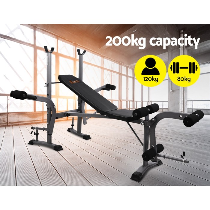 everfit weight bench 8 in 1 bench press adjustable home gym station 200kg everfit weight bench 8 in 1 bench press adjustable home gym station 200kg
