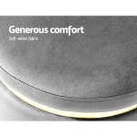 artiss ottoman foot stool round velvet charcoal