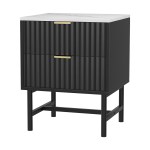 artiss bedside table 2 drawers black