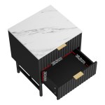 artiss bedside table 2 drawers black