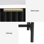 artiss bedside table 2 drawers black
