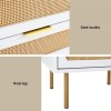 artiss rattan bedside table 2 drawers pine artiss rattan bedside table 2 drawers pine