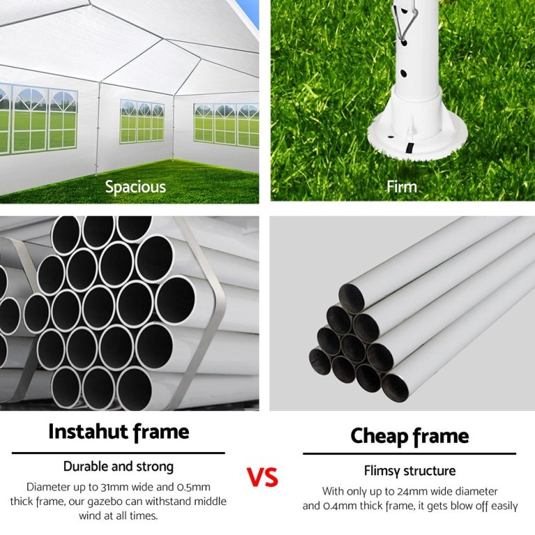 instahut gazebo 3x9m marquee wedding party tent outdoor camping side wall canopy 5 panel white instahut gazebo 3x9m marquee wedding party tent outdoor camping side wall canopy 5 panel white