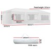 instahut gazebo 3x9m marquee wedding party tent outdoor camping side wall canopy 8 panel white