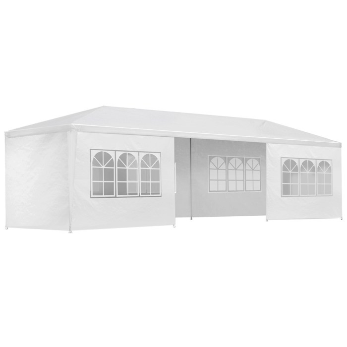 instahut gazebo 3x9m marquee wedding party tent outdoor camping side wall canopy 8 panel white