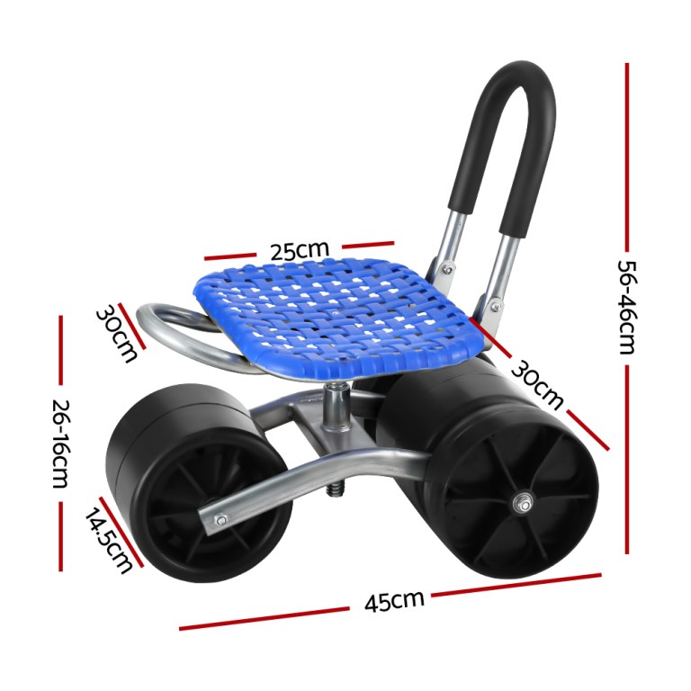 gardeon garden stool seat foldable with wheels blue gardeon garden stool seat foldable with wheels blue