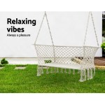 gardeon hammock chair outdoor portable camping hammocks 2 person cream