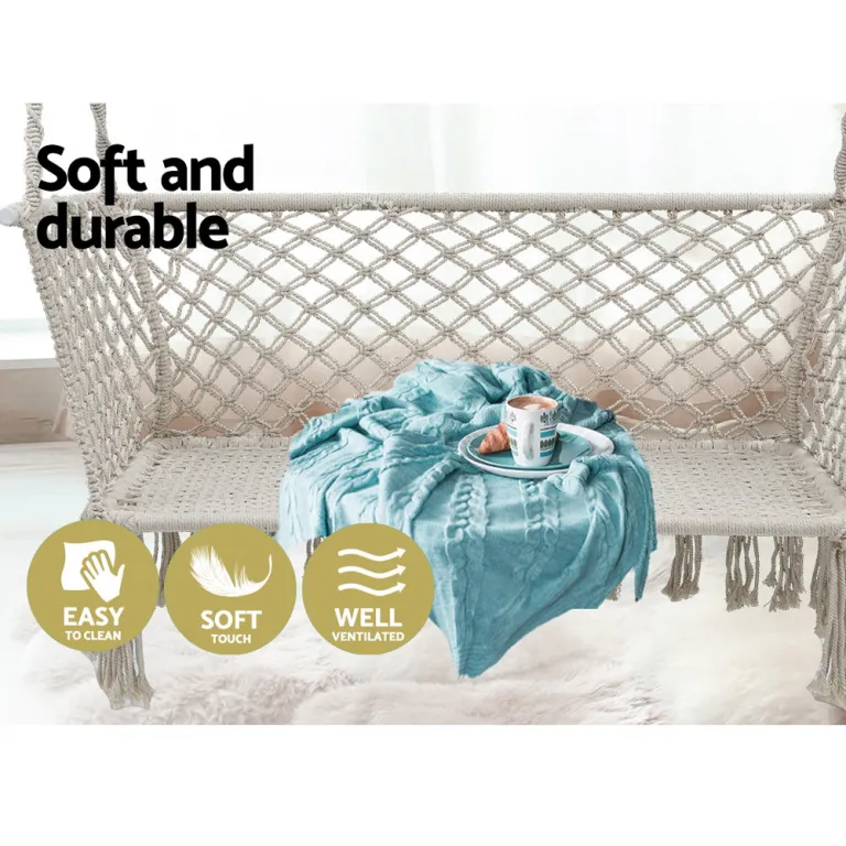 gardeon hammock chair outdoor portable camping hammocks 2 person cream