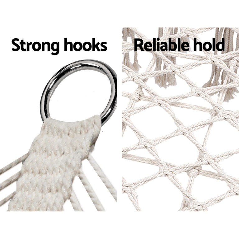 gardeon hammock chair outdoor portable camping hammocks 2 person cream