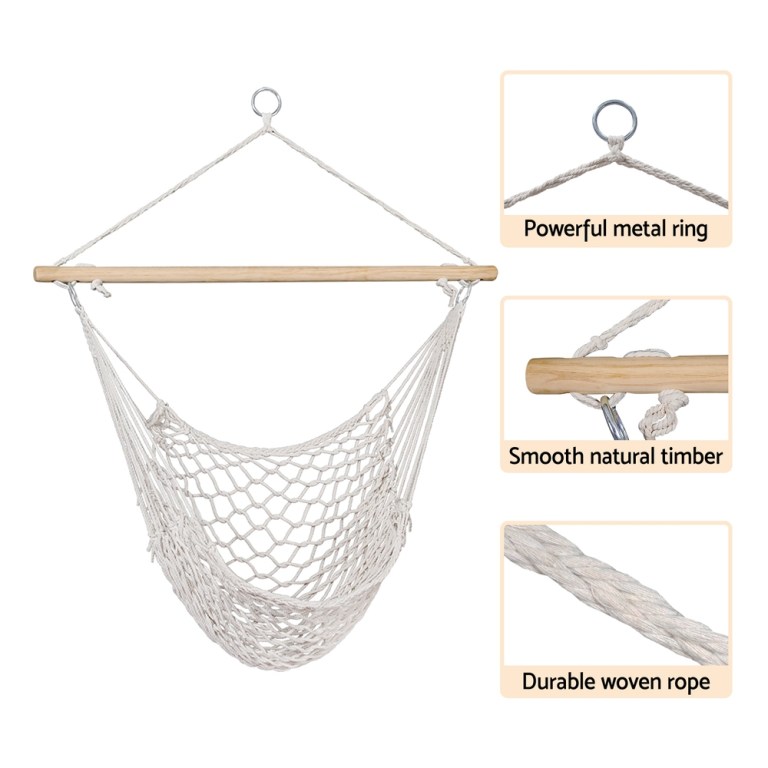 gardeon hammock chair outdoor hanging camping mesh indoor cream gardeon hammock chair outdoor hanging camping mesh indoor cream