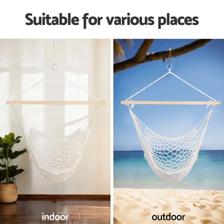 gardeon hammock chair outdoor hanging camping mesh indoor cream gardeon hammock chair outdoor hanging camping mesh indoor cream