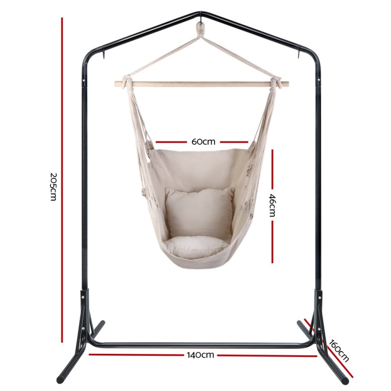 gardeon outdoor hammock chair with stand hanging hammock with pillow cream gardeon outdoor hammock chair with stand hanging hammock with pillow cream