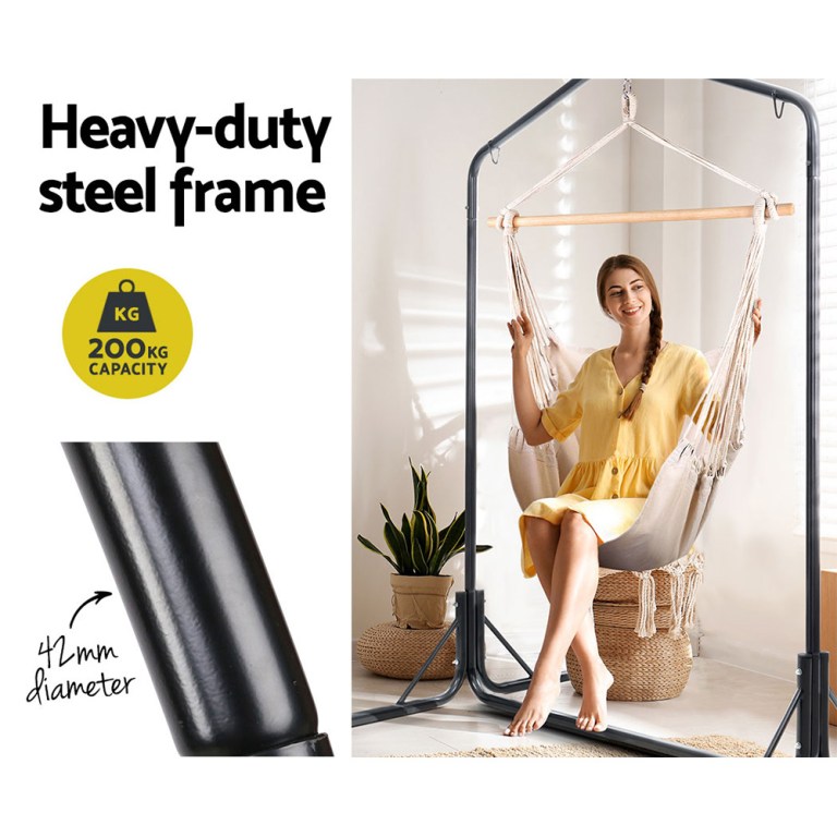 gardeon outdoor hammock chair with stand hanging hammock with pillow cream gardeon outdoor hammock chair with stand hanging hammock with pillow cream