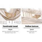 gardeon hanging hammock chair outdoor swing hammocks tassel cream gardeon hanging hammock chair outdoor swing hammocks tassel cream