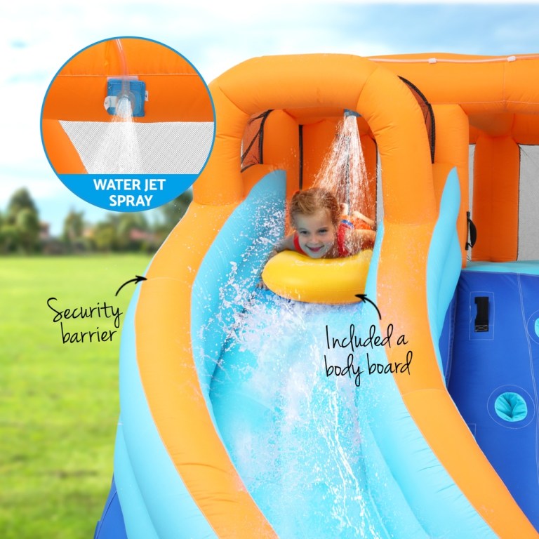 airmyfun kids inflatable pool water double slide park jumping castle 465x390cm airmyfun kids inflatable pool water double slide park jumping castle 465x390cm