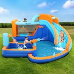 airmyfun kids inflatable pool water slide park jumping castle bounce 382x381cm airmyfun kids inflatable pool water slide park jumping castle bounce 382x381cm