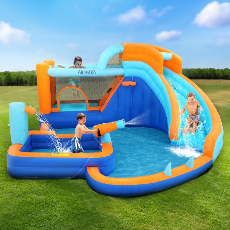 airmyfun kids inflatable pool water slide park jumping castle bounce 382x381cm airmyfun kids inflatable pool water slide park jumping castle bounce 382x381cm