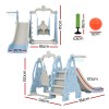 keezi kids slide swing set basketball hoop outdoor playground toys 170cm blue