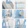 keezi kids slide swing set basketball hoop outdoor playground toys 170cm blue