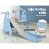 keezi kids slide swing set basketball hoop outdoor playground toys 170cm blue
