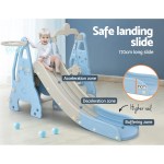 keezi kids slide swing set basketball hoop outdoor playground toys 170cm blue